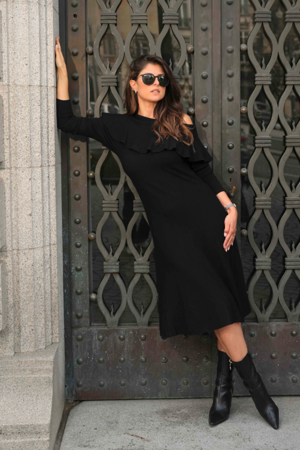 VESTIDO MIDI MALHA BARDOT | SPACCIO BY CRISTINA