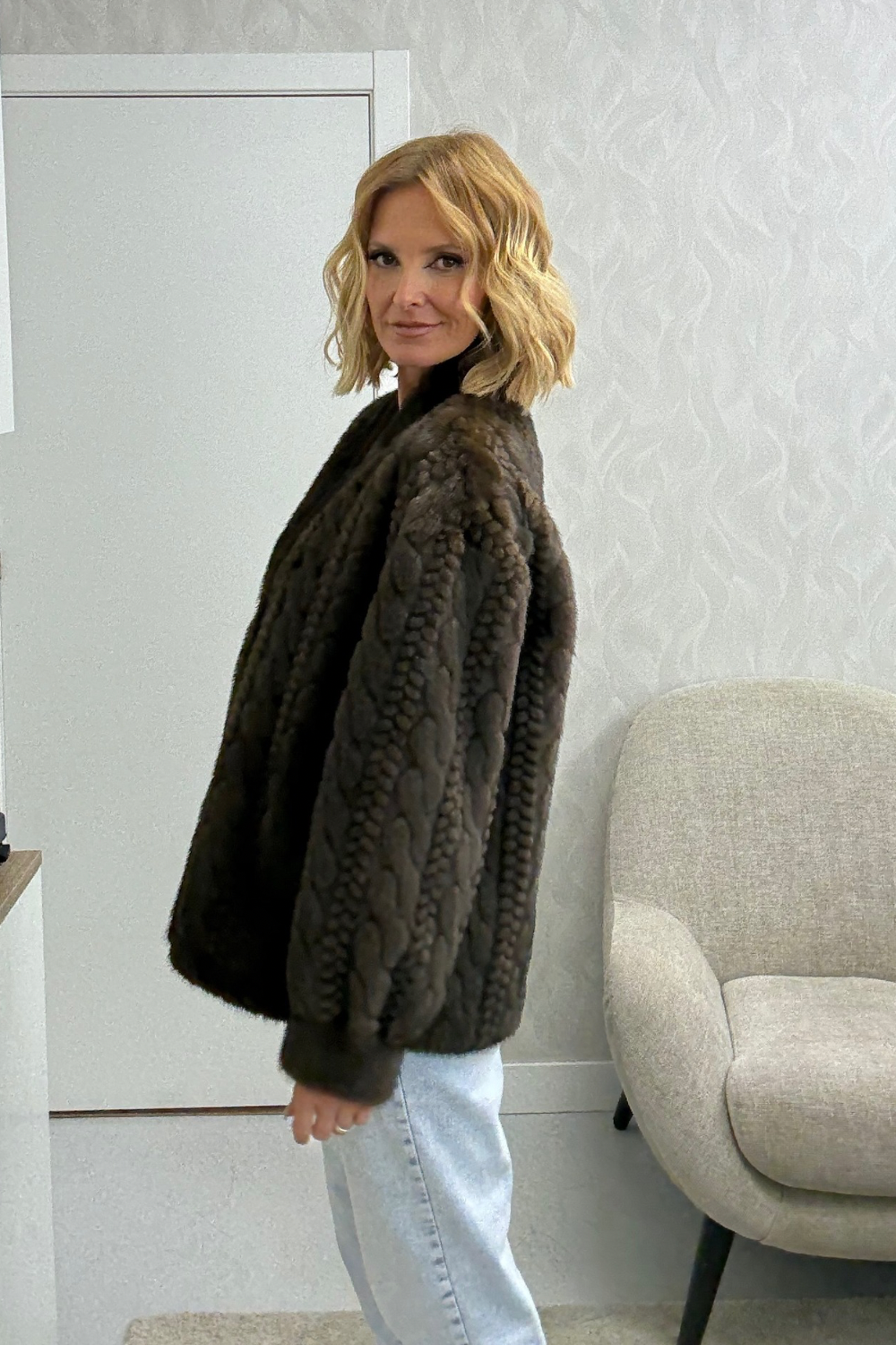 CASACO PÊLO ENTRANÇADO | SPACCIO BY CRISTINA