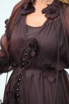 VESTIDO LONGO TEXTURADA COM FLORES 3D | SPACCIO BY CRISTINA