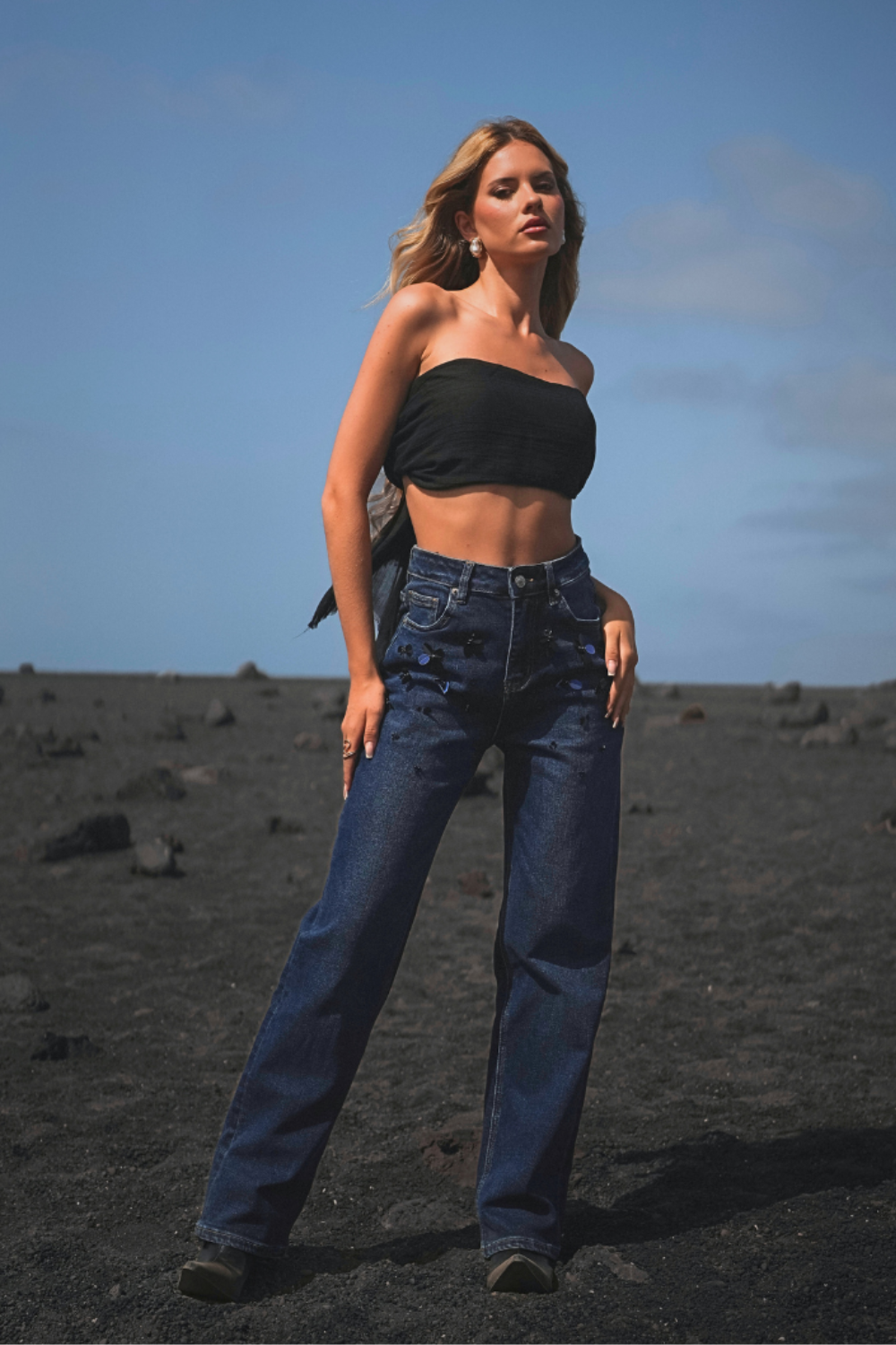 JEANS FLORES PRETAS | SPACCIO BY CRISTINA