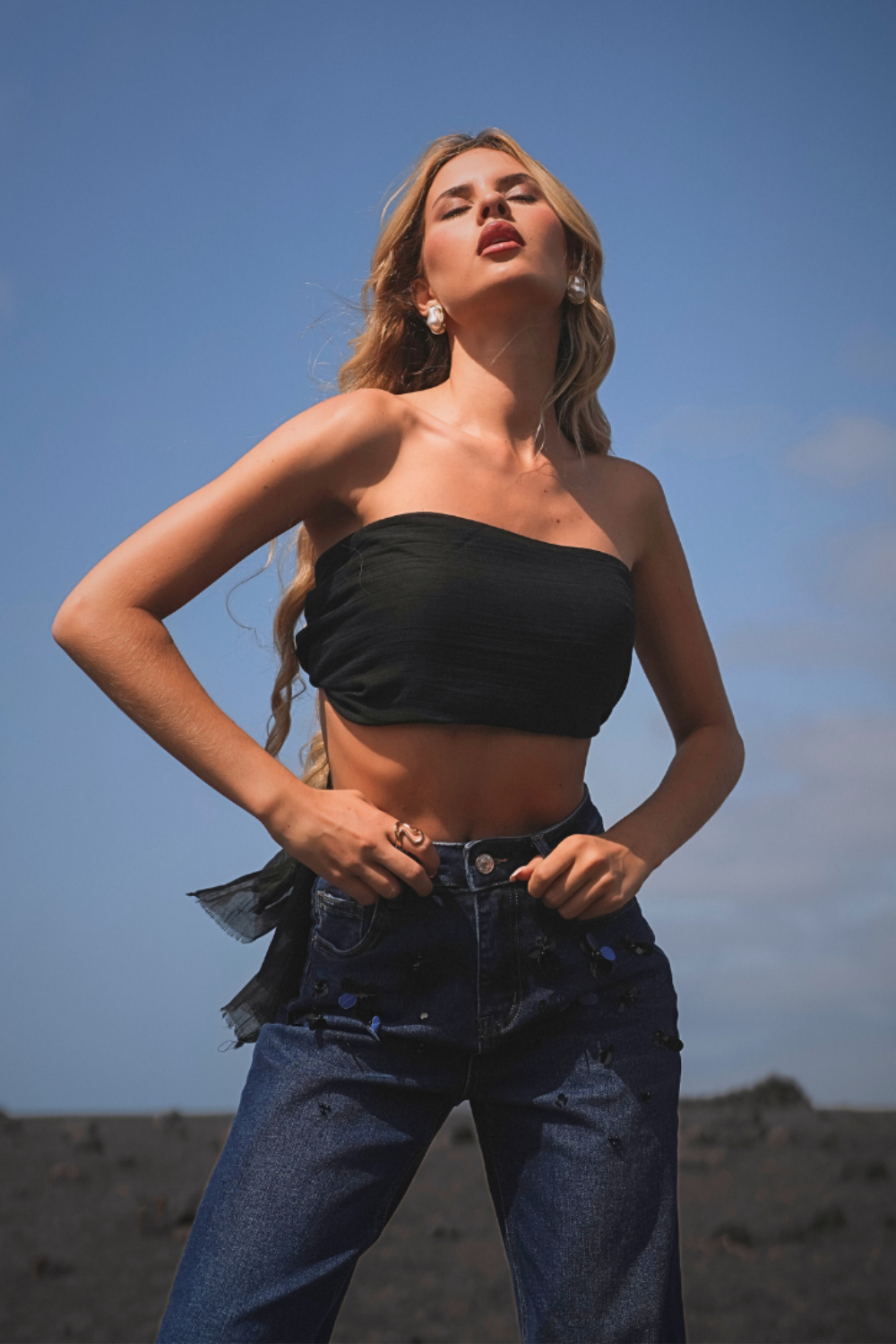 JEANS FLORES PRETAS | SPACCIO BY CRISTINA