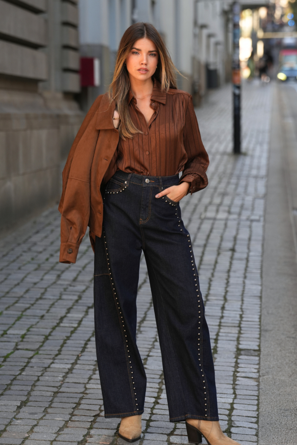 JEANS WIDE LEG TACHAS | SPACCIO BY CRISTINA
