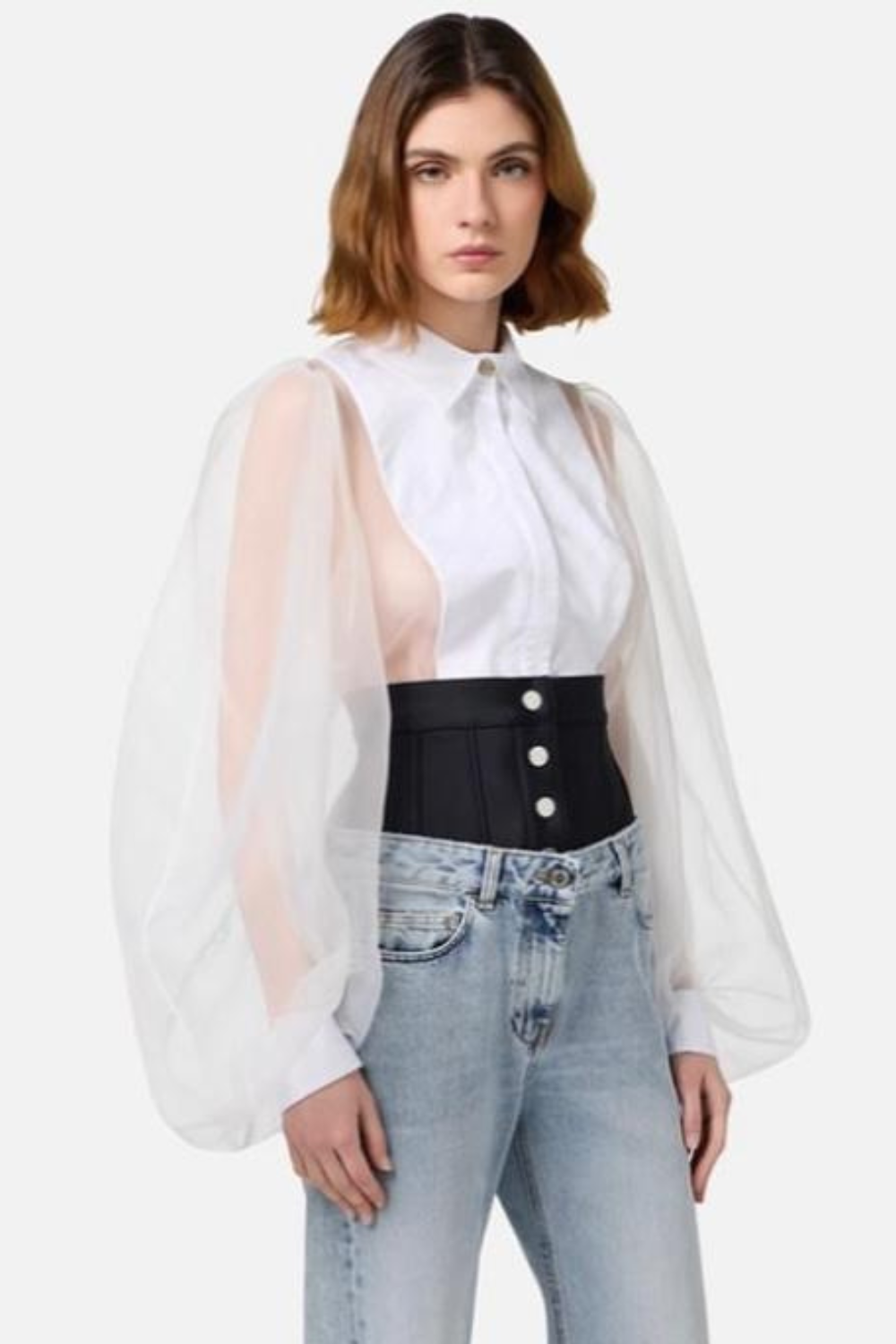 CAMISA BRANCA COM TRANSPARÊNCIAS | ELISABETTA FRANCHI