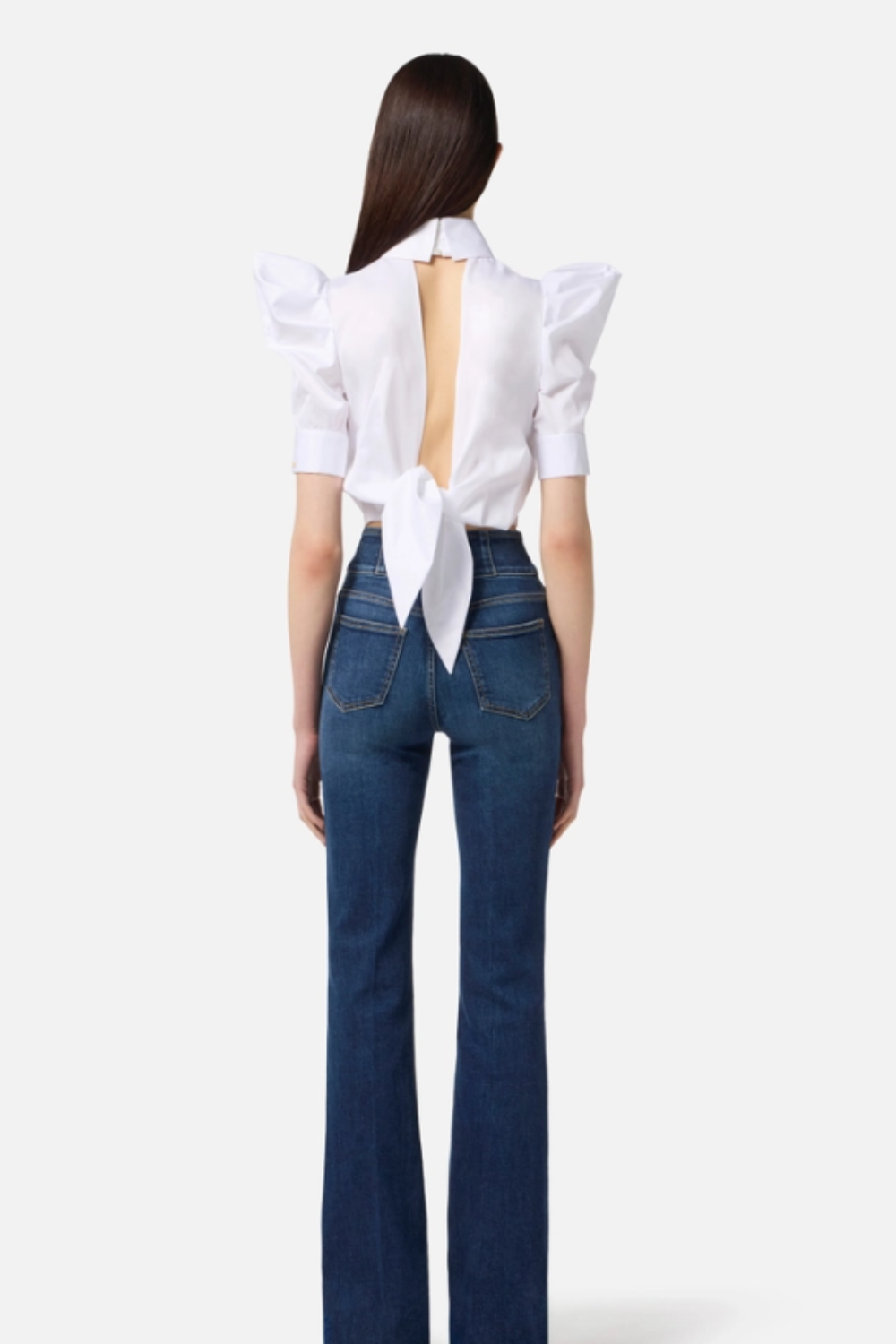 CAMISA BRANCA COM ATILHOS | ELISABETTA FRANCHI