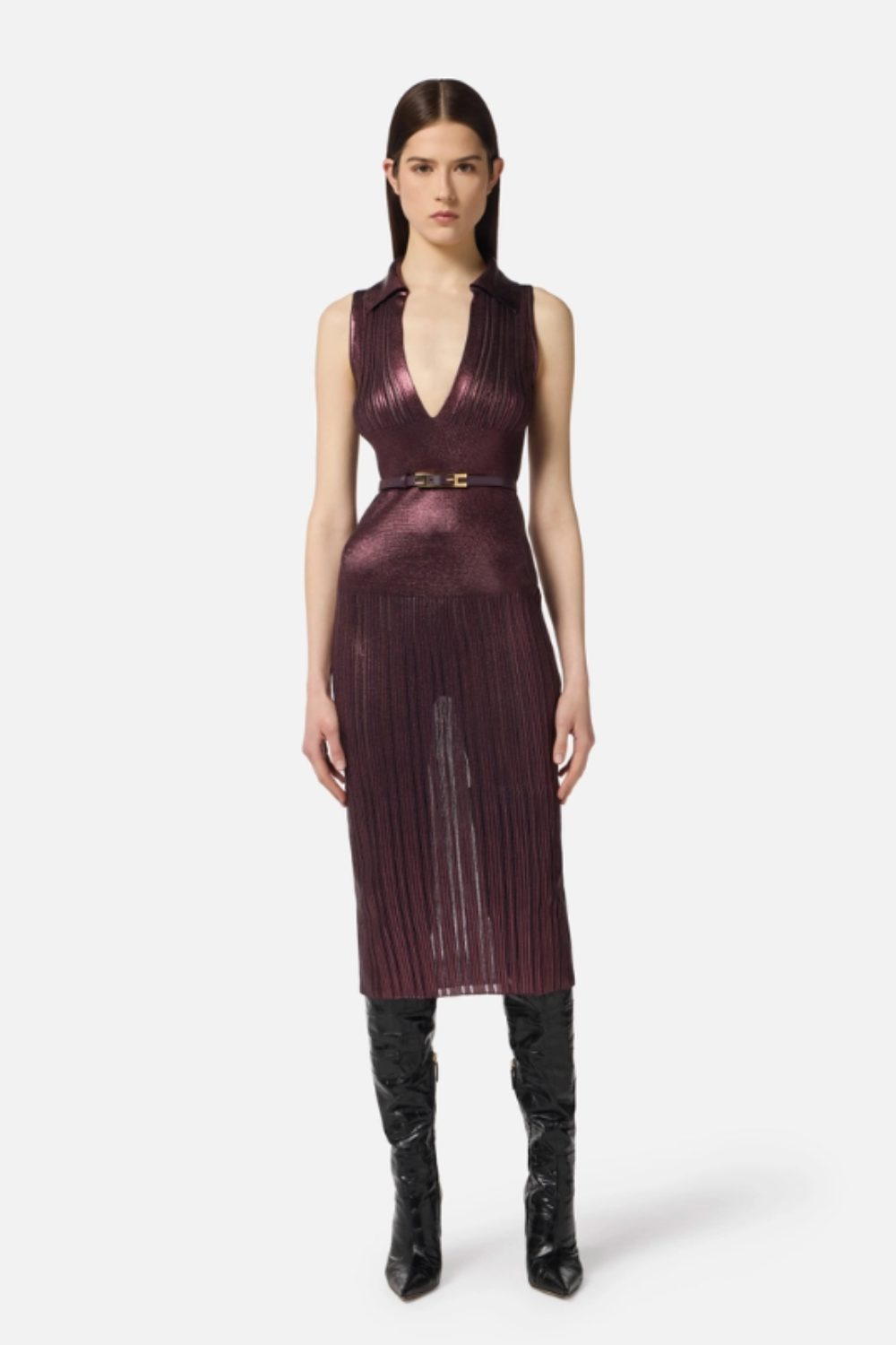 VESTIDO DE MALHA METALIZADO | ELISABETTA FRANCHI