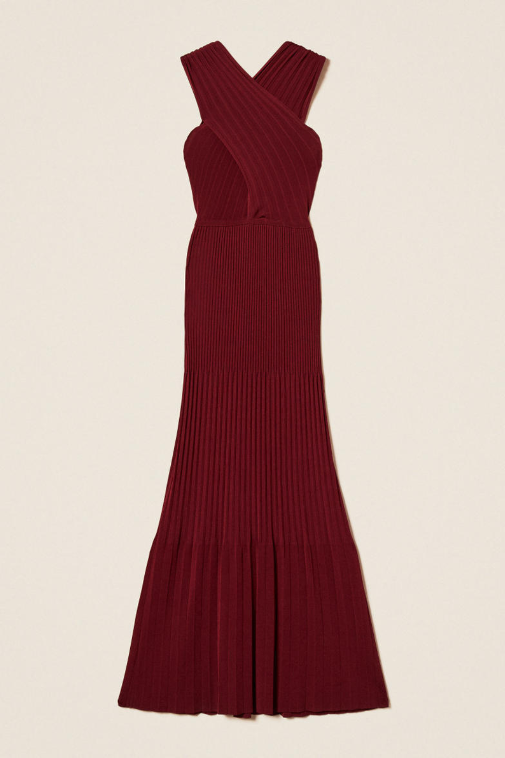 VESTIDO LONGO DE MALHA PLISSADA | TWINSET