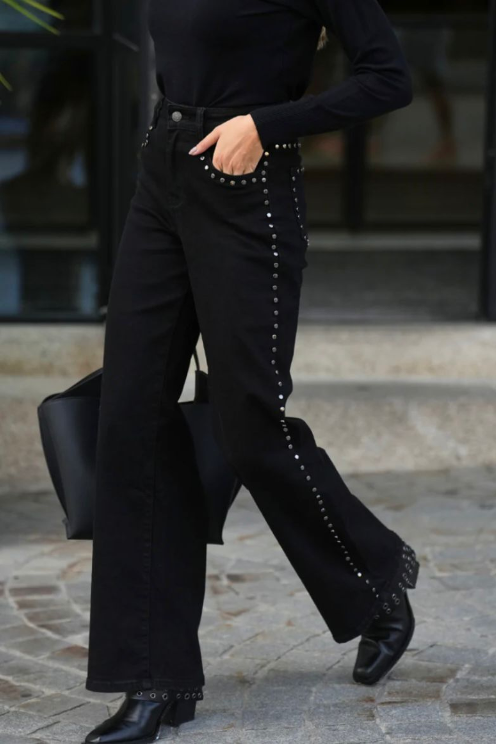 JEANS PRETAS TACHAS | SPACCIO