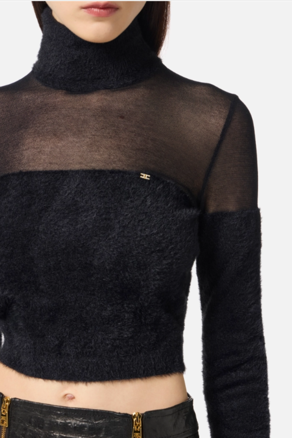 BLUSA DE MALHA PÊLO E TRANPARÊNCIA | ELISABETTA FRANCHI