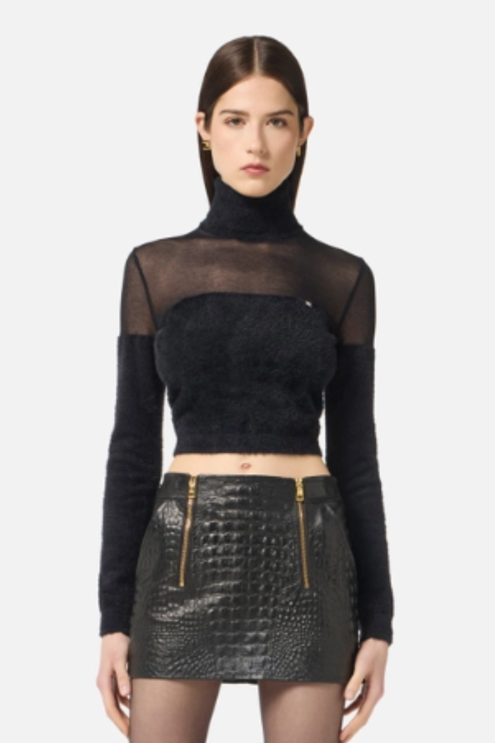 BLUSA DE MALHA PÊLO E TRANPARÊNCIA | ELISABETTA FRANCHI
