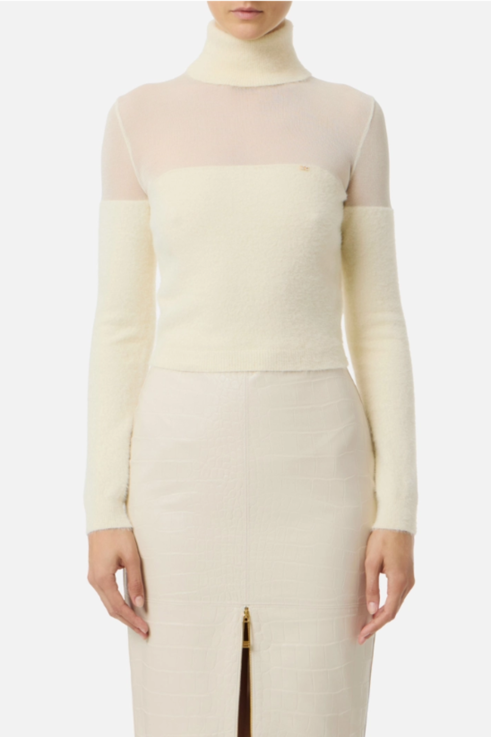 BLUSA DE MALHA PÊLO E TRANSPARÊNCIA | ELISABETTA FRANCHI