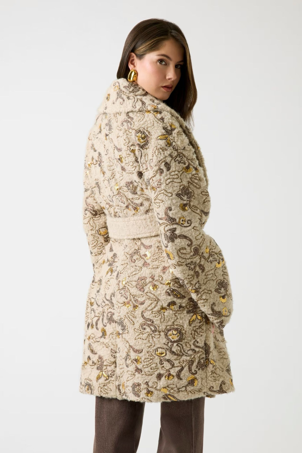 SOBRETUDO BORDADO EM MISTURA DE LÃ | MARCIANO