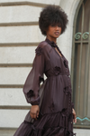 VESTIDO LONGO TEXTURADA COM FLORES 3D | SPACCIO BY CRISTINA