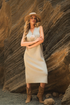 VESTIDO DE MALHA COM POMPOM | SPACCIO BY CRISTINA