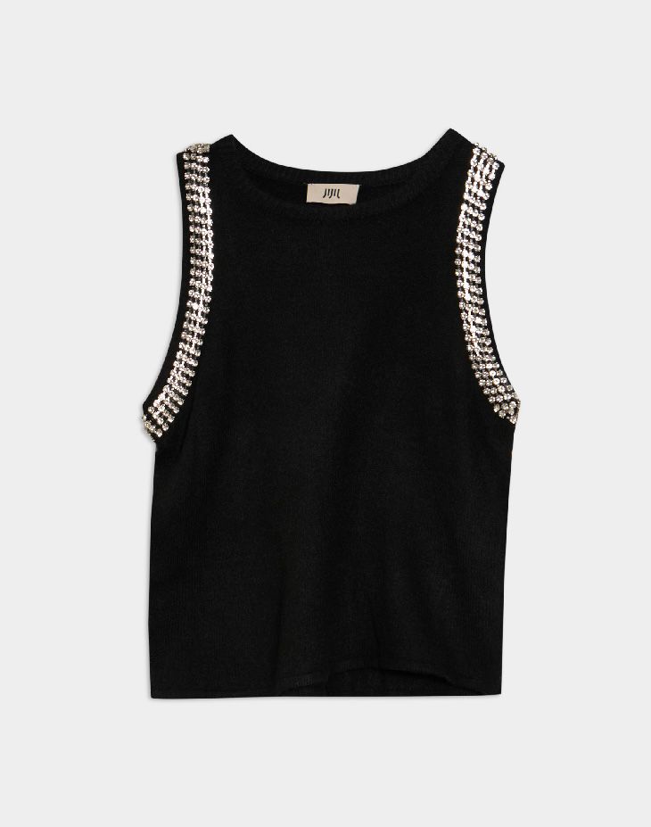 TOP MALHA COM STRASS | JIJIL